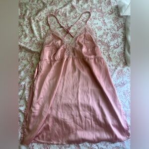 Pink pajama slip dress